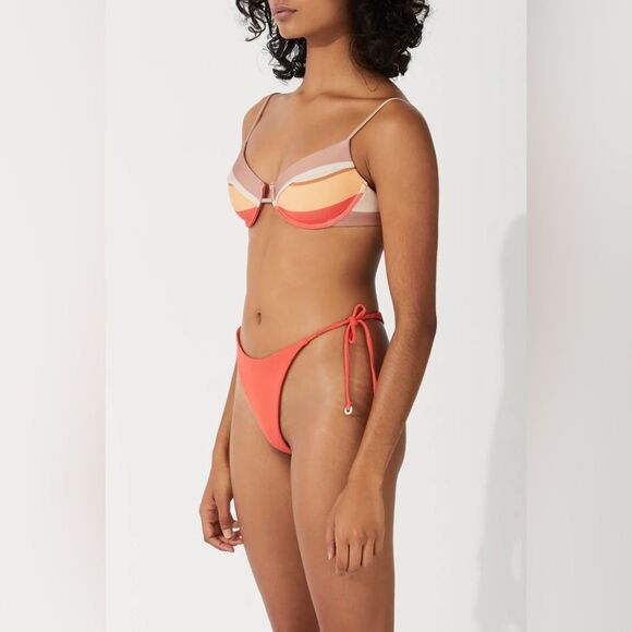 Zulu & Zephyr Sun Stripe Balconette Swim Set US 4 - Picture 1 of 6
